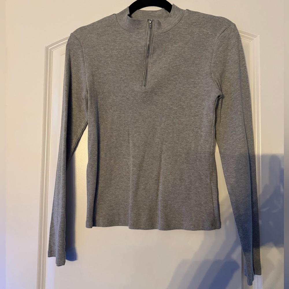 Fashion Nova Heather Gray Long Sleeve Top